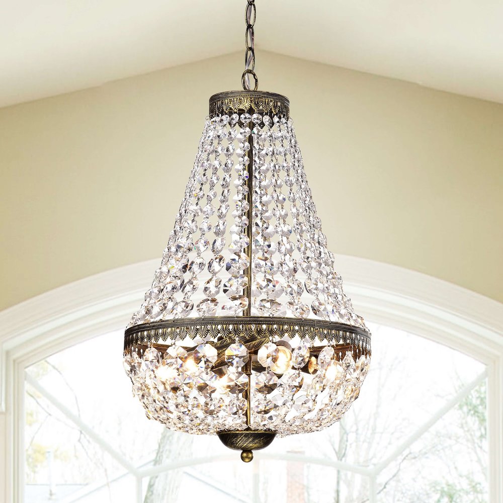 Gracewood Hollow Poradeci Symmetric 6 Light Antique Copper Chandelier