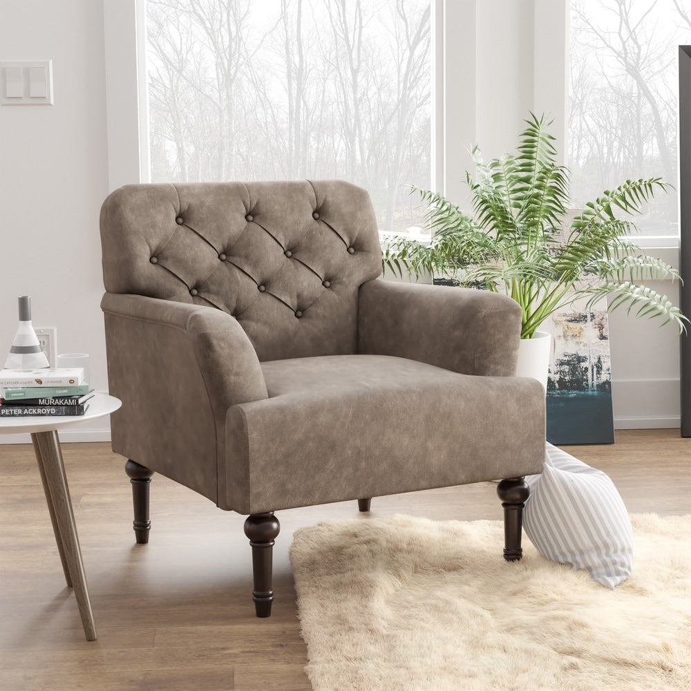 Gracewood Hollow Purani Tufted Wide Accent Chair