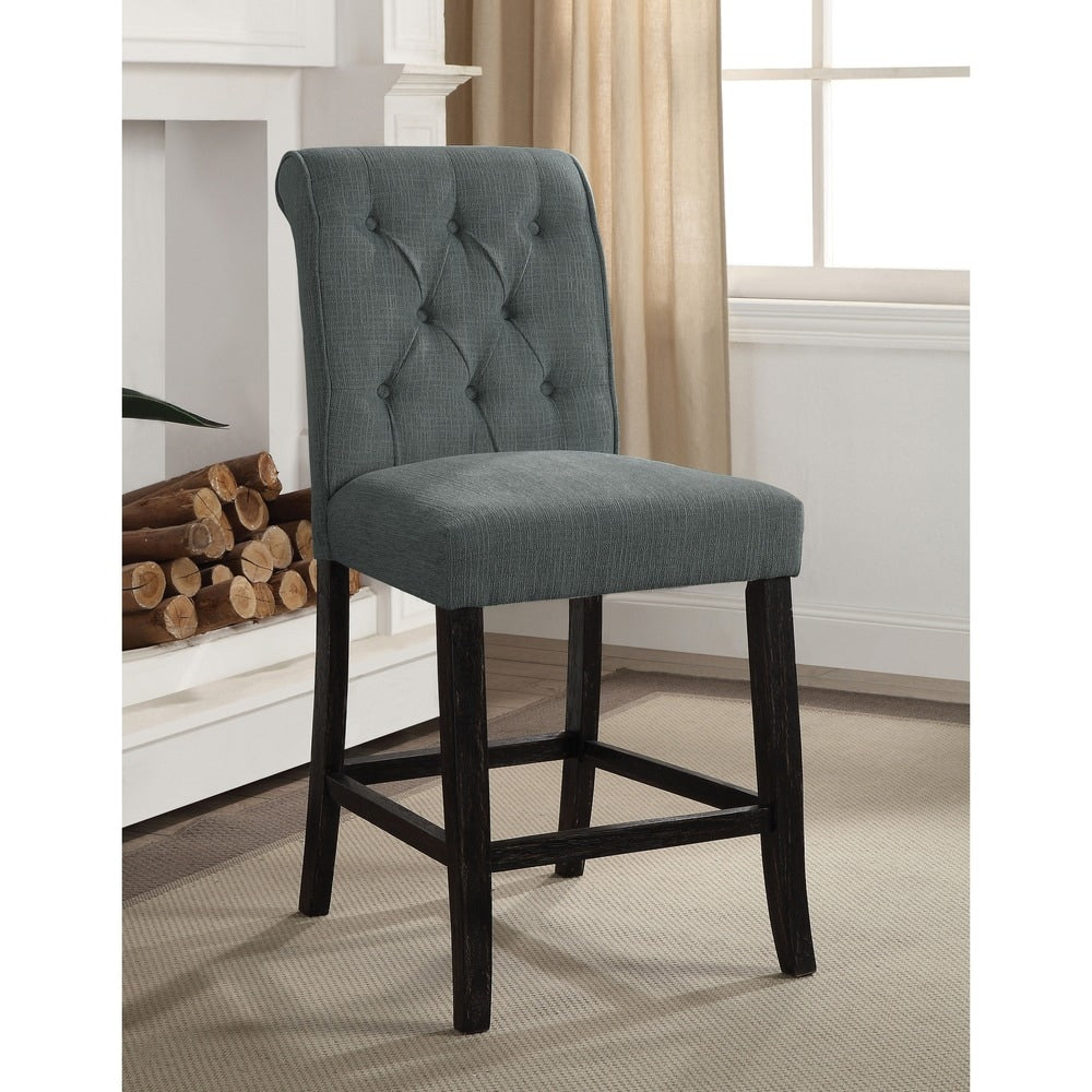 Copper Grove Bonshaw Contemporary Button Tufted Chenille Counter Height Chair Set Of 2