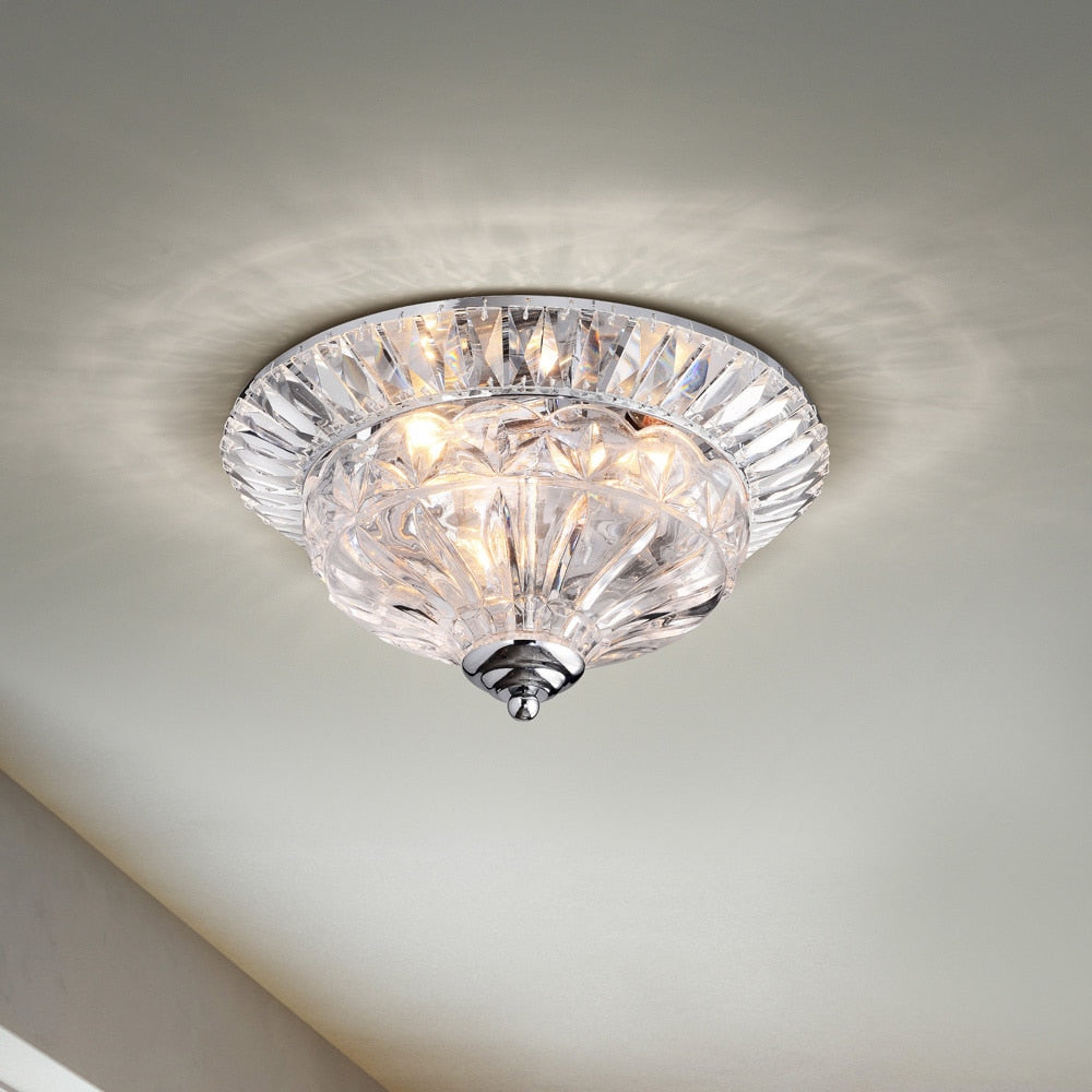 Graciela 3 Light Chrome Crystal Flush Mount Chandelier