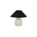Graham Table Lamp Round Metal Powder Coated Finish Angled Cotton Shade White