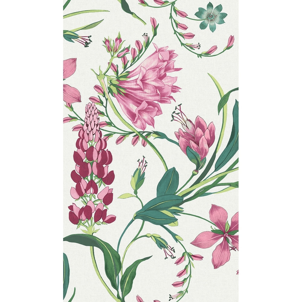 Graham Brown Botanists Scroll Mauve Wallpaper