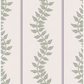 Graham Brown Laurel Leaf Stripe Mauve Sage Wallpaper