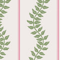 Graham Brown Laurel Leaf Stripe Pink Green Wallpaper