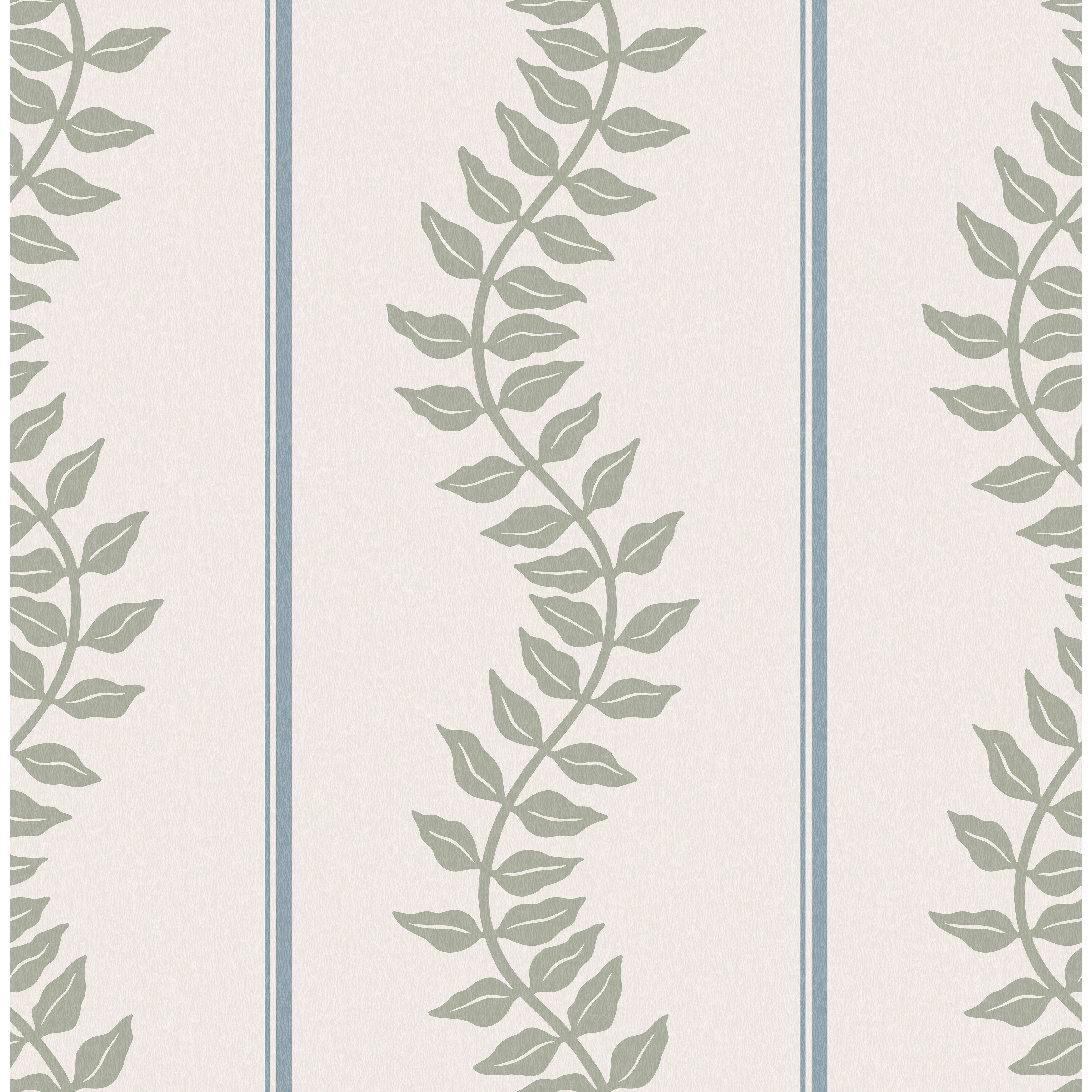 Graham Brown Laurel Leaf Stripe Sky Green Wallpaper