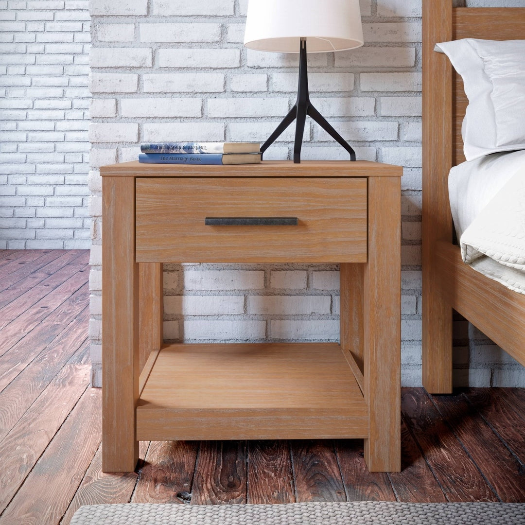 Grain Wood Furniture Loft Solid Wood 1 Drawer Nightstand