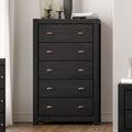 Grain Wood Furniture Montauk 5 Drawer Solid Wood Chest