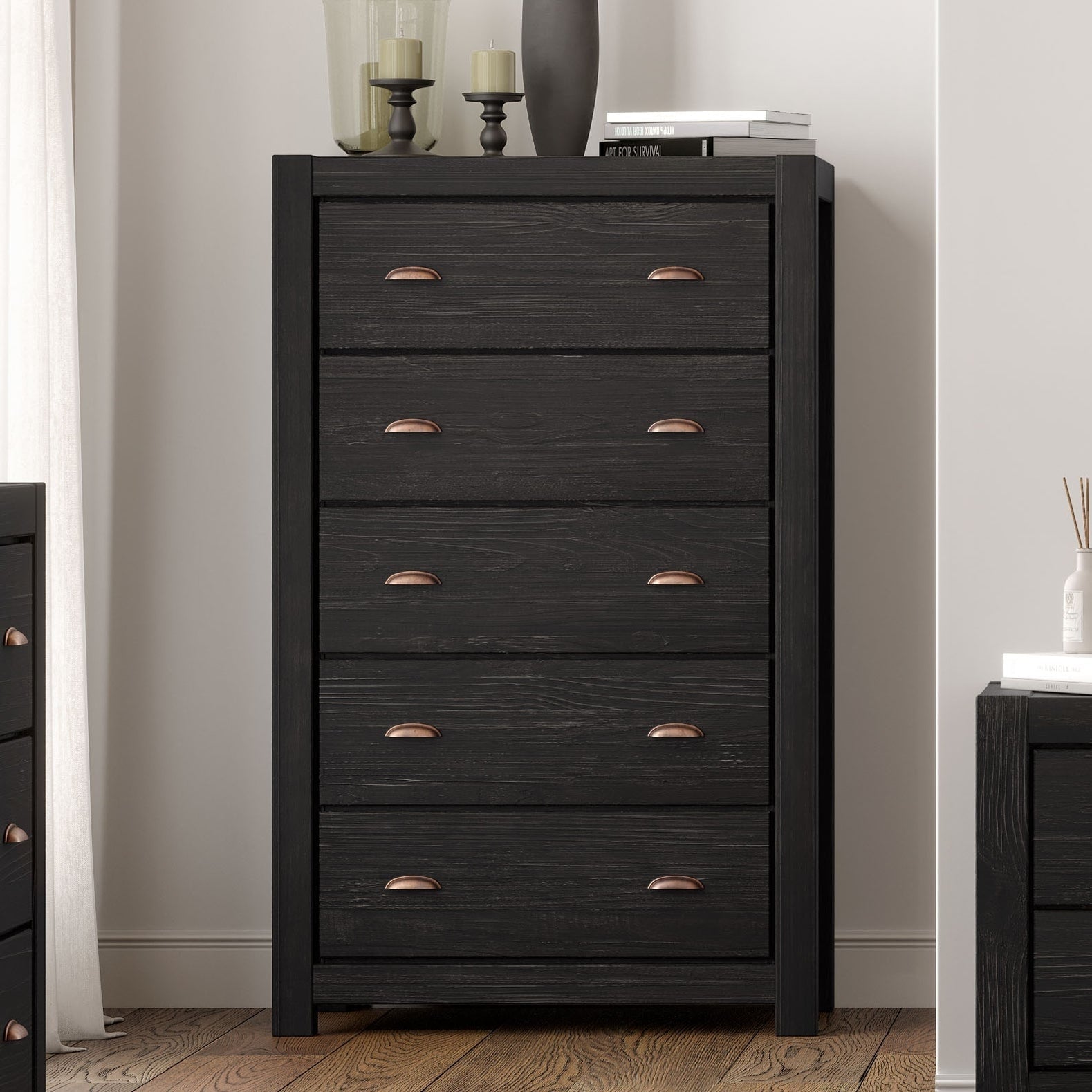 Grain Wood Furniture Montauk 5 Drawer Solid Wood Chest