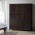 Grain Wood Furniture Shaker 3 Door Solid Wood Armoire 60X72X22
