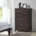 Grain Wood Furniture Shaker 5 Drawer Solid Wood Chest