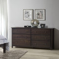 Grain Wood Furniture Shaker 6 Drawer Solid Wood Dresser