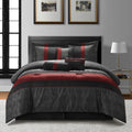 Nanshing Corell Red Black 7 Piece Comforter Set