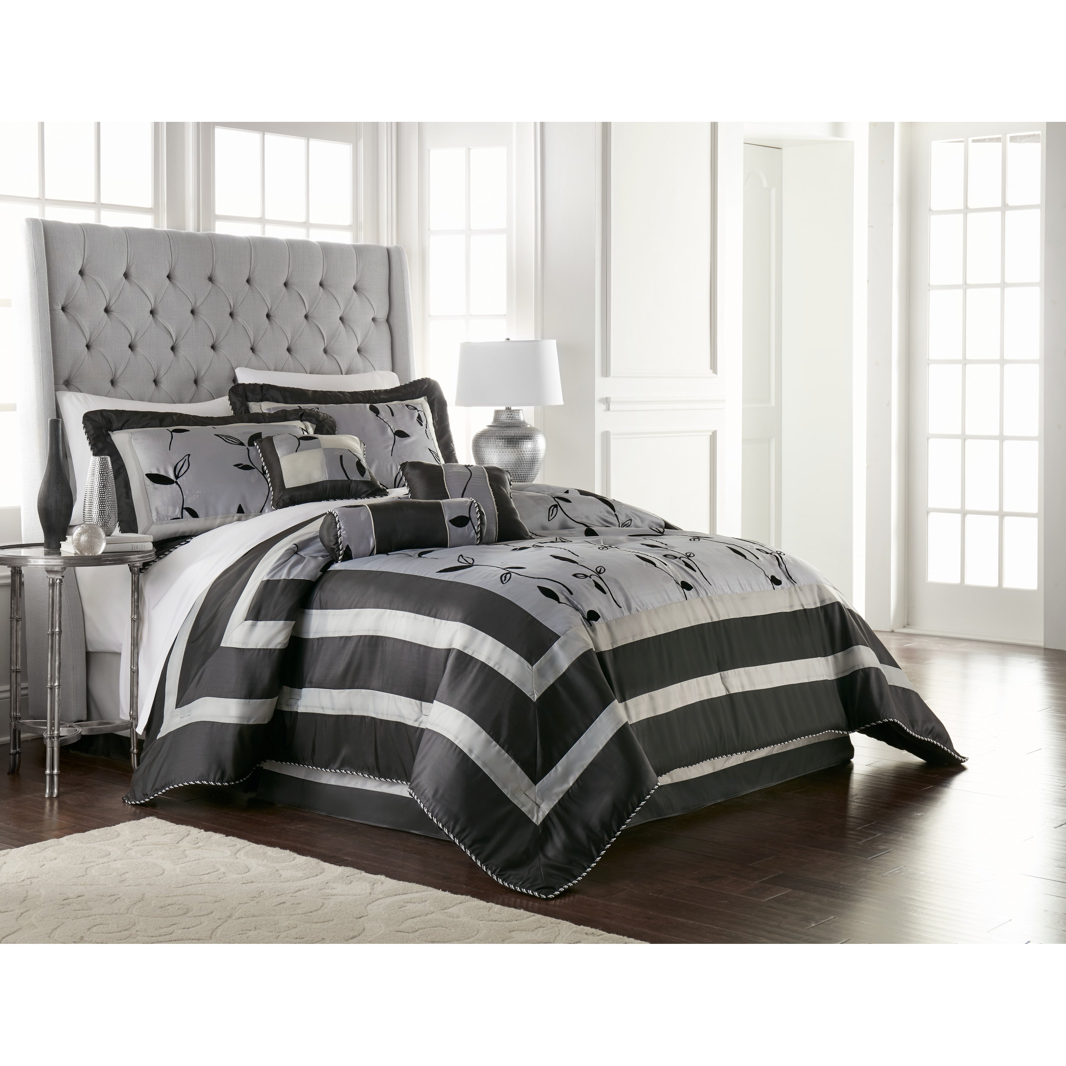 Nanshing Pastora Silver 7 Piece Bedding Comforter Set