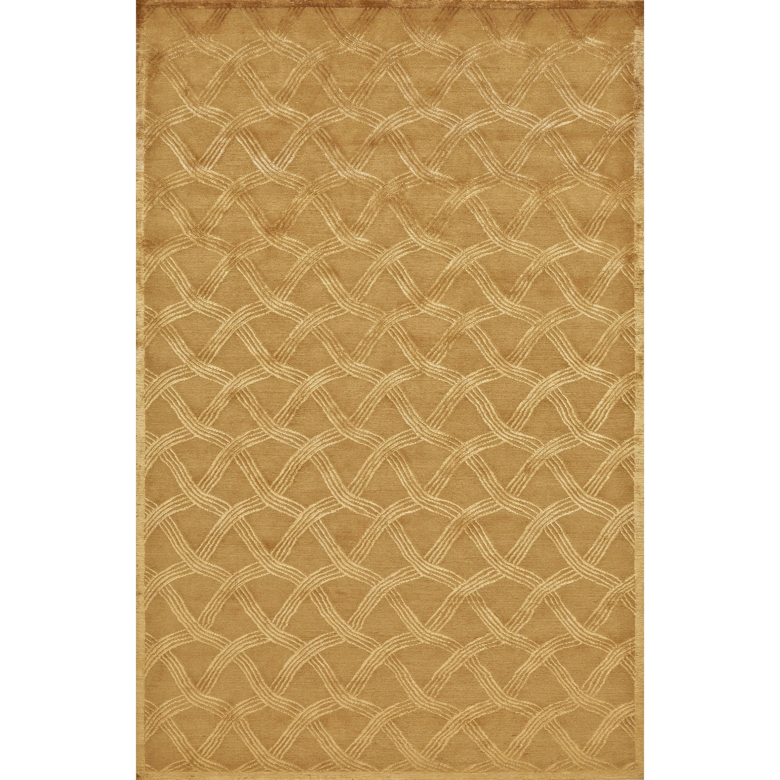 Grand Bazaar Hand Knotted Wool And Silk Chadwick Rug In Copper 4 X 6
