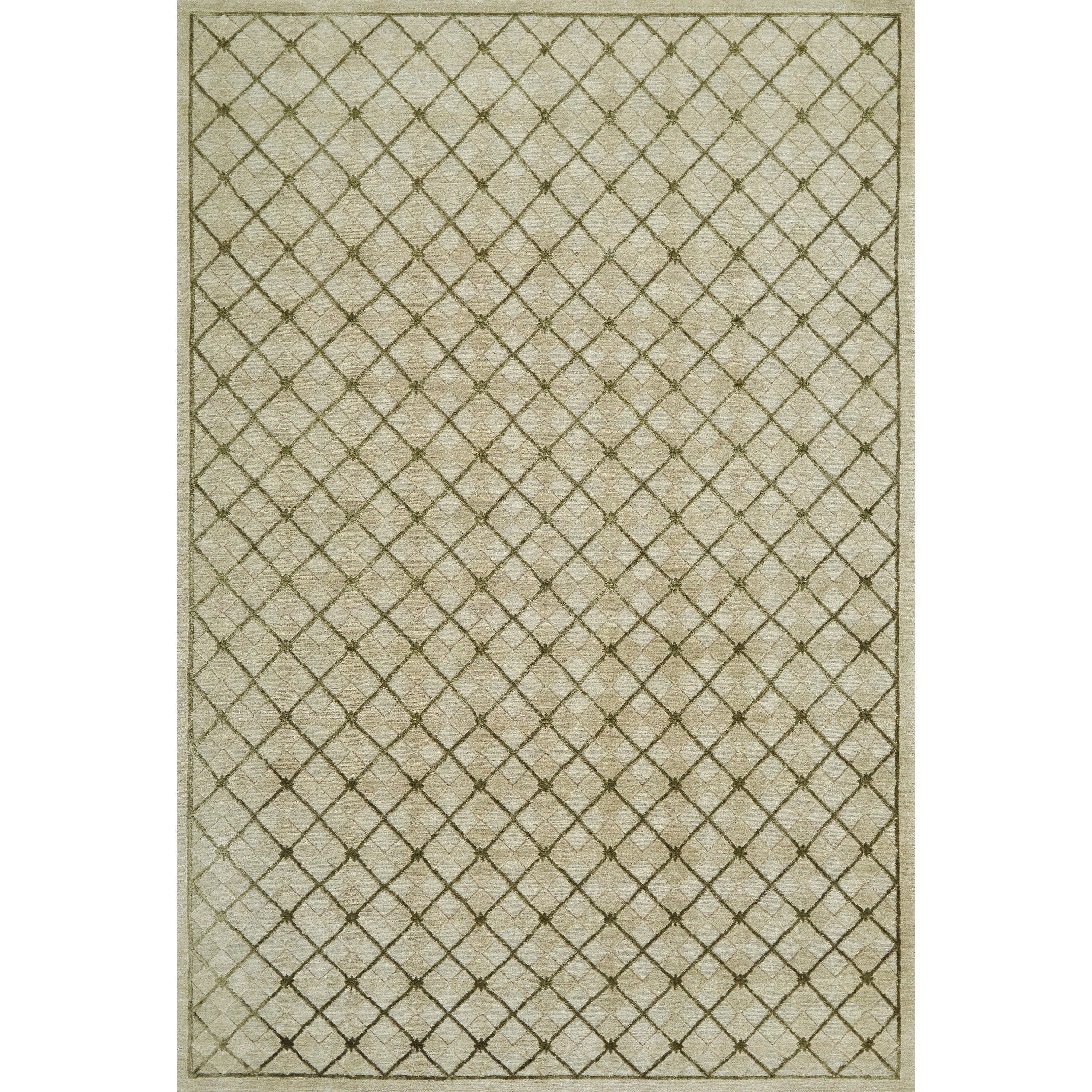 Grand Bazaar Hand Knotted Wool And Silk Chadwick Rug In Moss 4 X 6