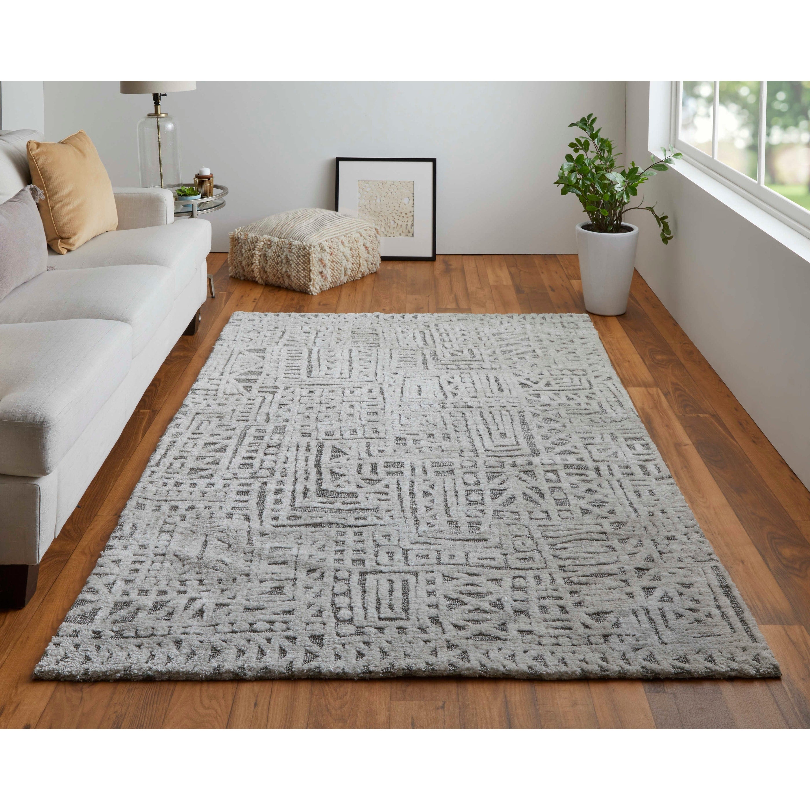 Grand Bazaar Oliena Machine Made Geometric Modern Area Rug