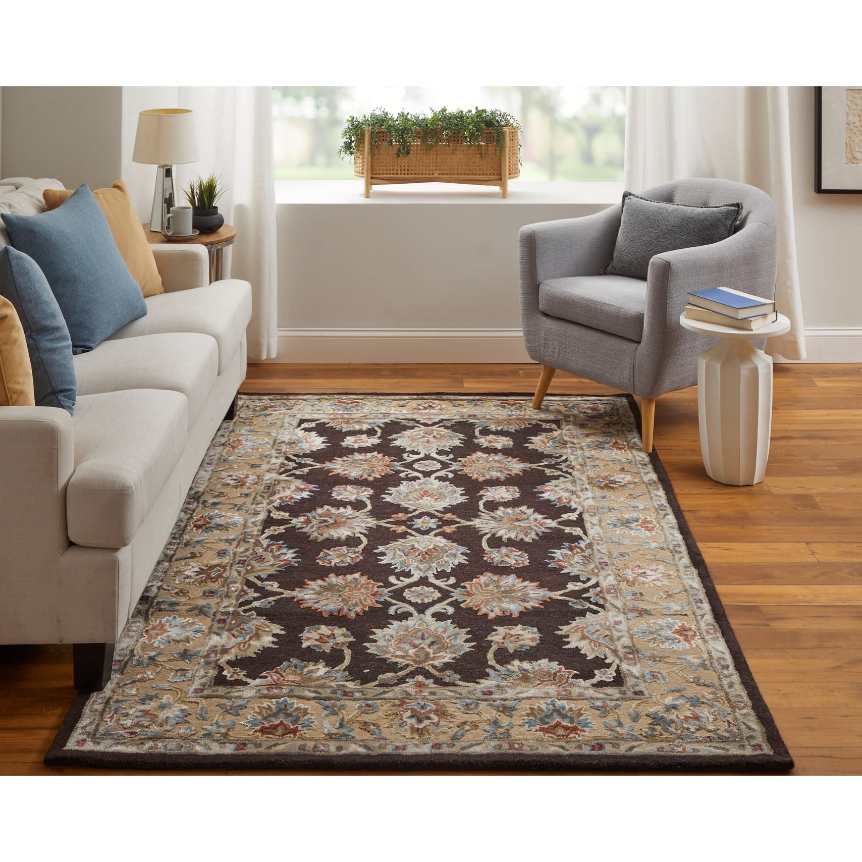 Grand Bazaar Padgitt Hand Tufted Floral Botanical Traditional Area Rug