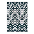 Grand Bazaar Qazi Teal White Wool Rug 98 X 127