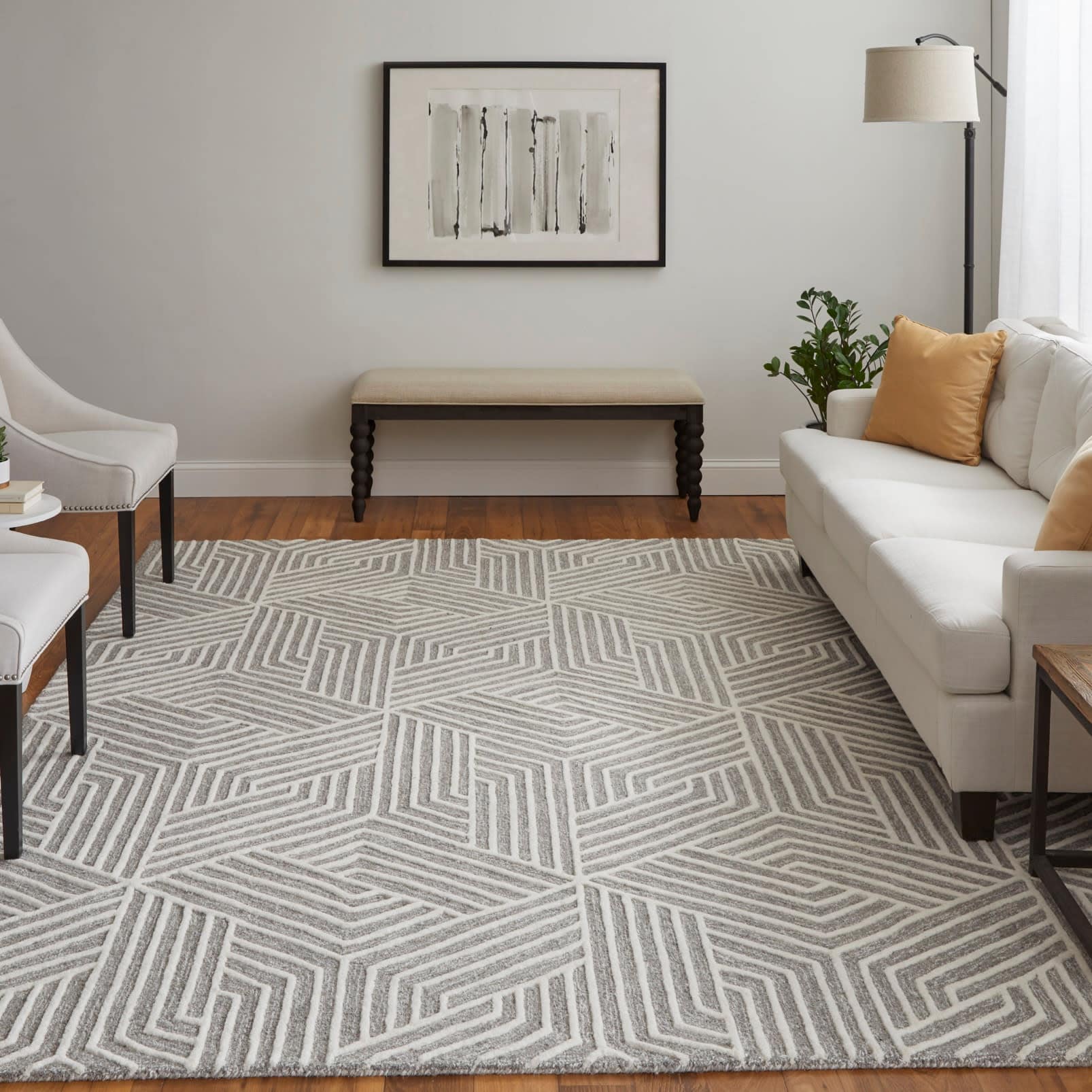 Grand Bazaar Rooney Hand Tufted Geometric Modern Area Rug