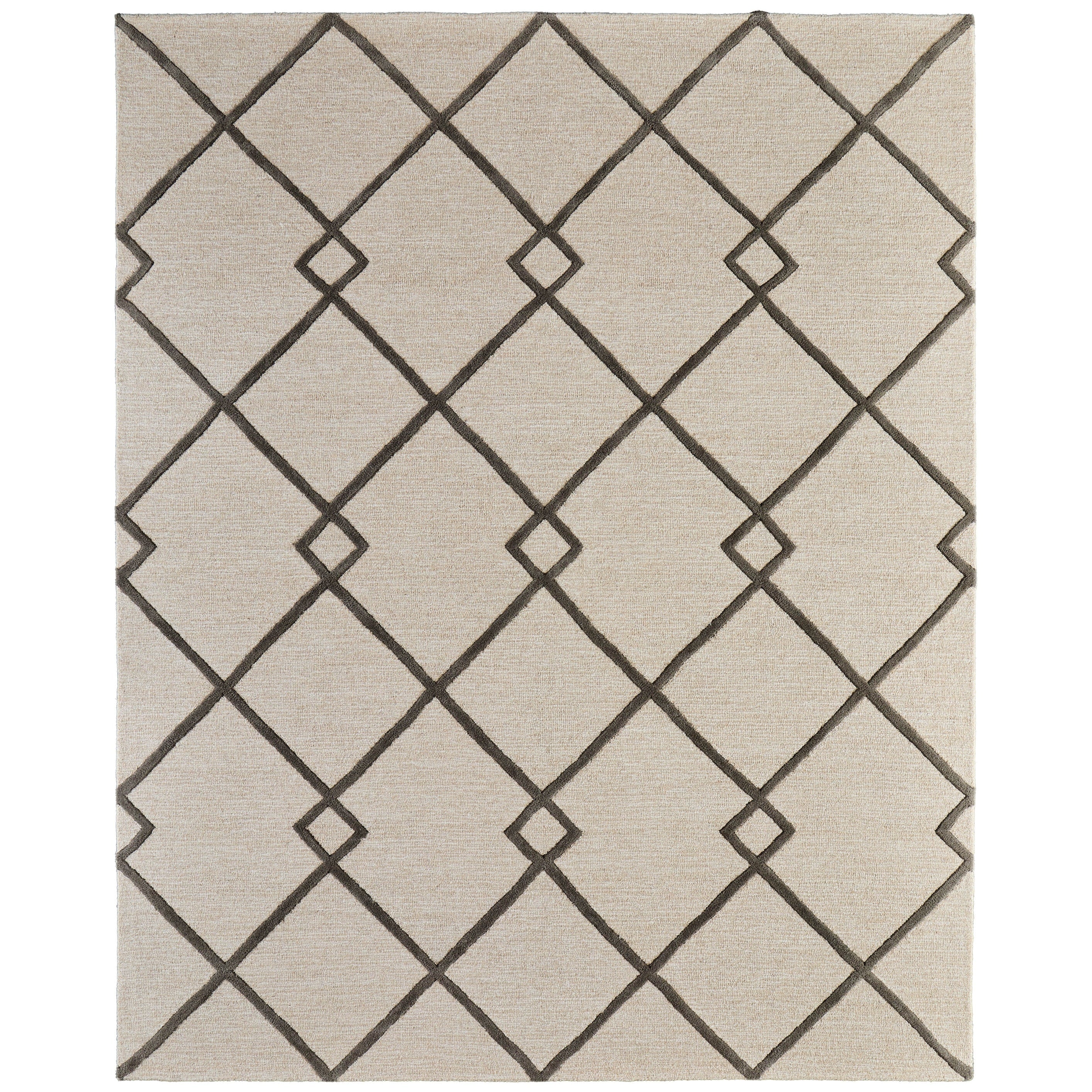 Grand Bazaar Wallace Hand Tufted Trellis Lattice Transitional Area Rug