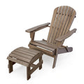 Grand Collection Folding Large Size Adirondack Chair Pine Wood Dark Brown