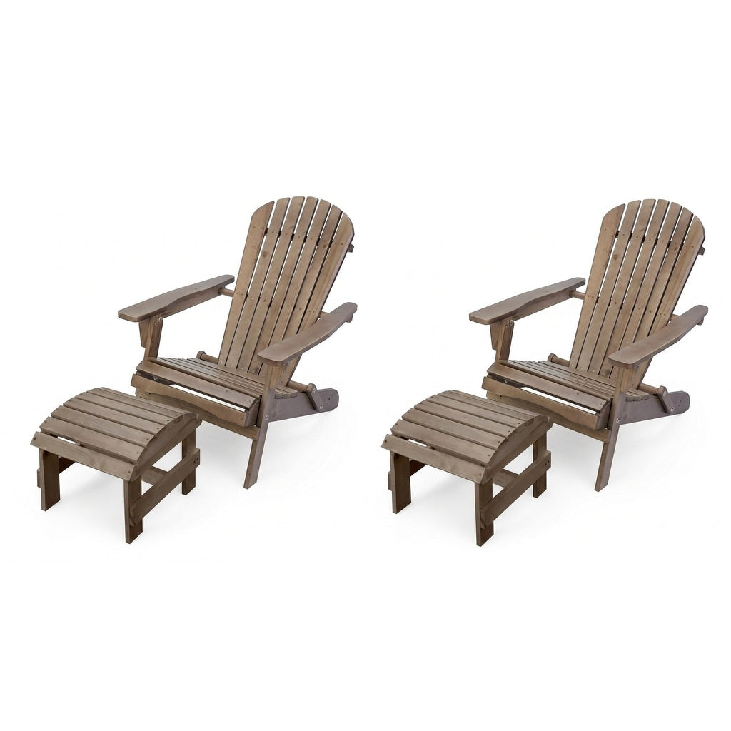 Grand Collection Folding Large Size Adirondack Chair Pine Wood Dark Brown