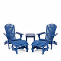 Grand Collection Folding Large Size Adirondack Chair Pine Wood Navy Blue