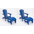 Grand Collection Folding Large Size Adirondack Chair Pine Wood Navy Blue