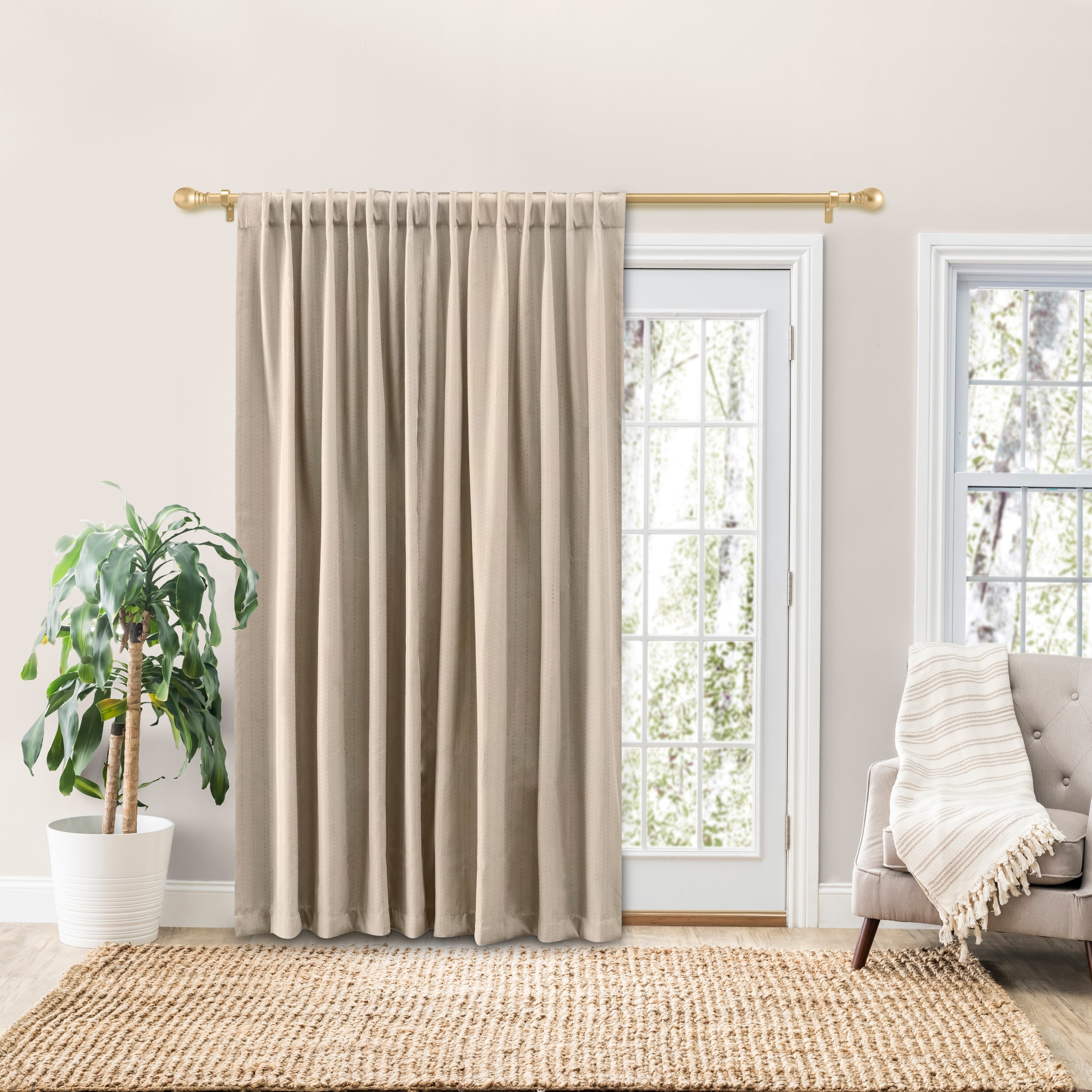 Grand Pointe Superior Room Darkening 2 Way Pocket W Back Tabs Patio Panel With Pull Wand 110 W X 84 L