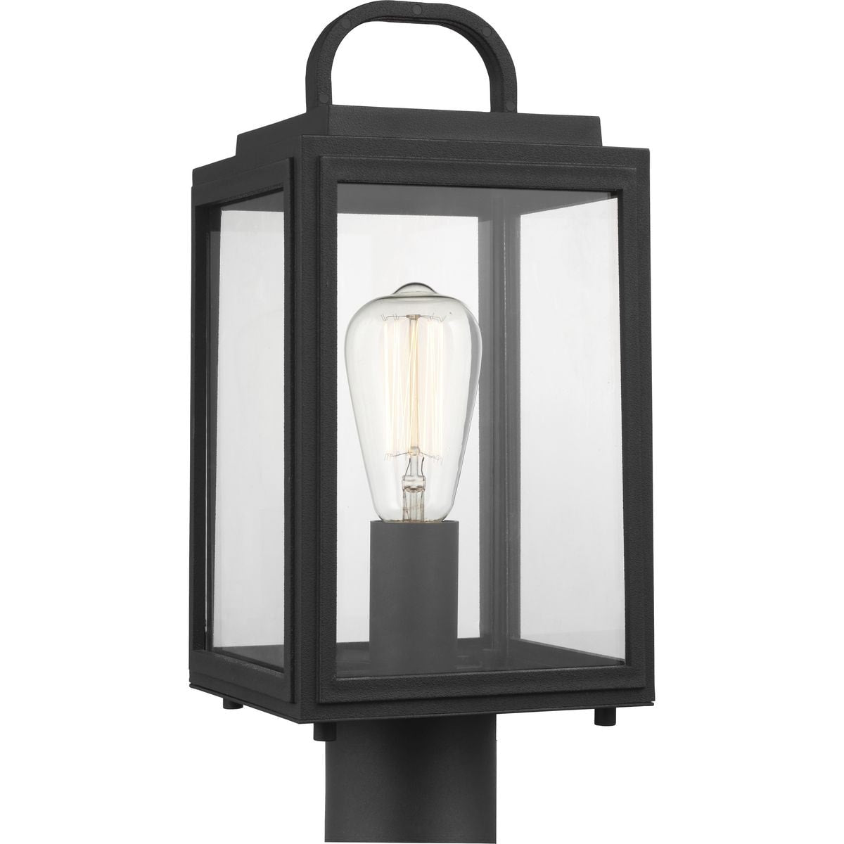 Grandbury Collection Black One Light Post Lantern 12.6 X 15.75 X 9.84