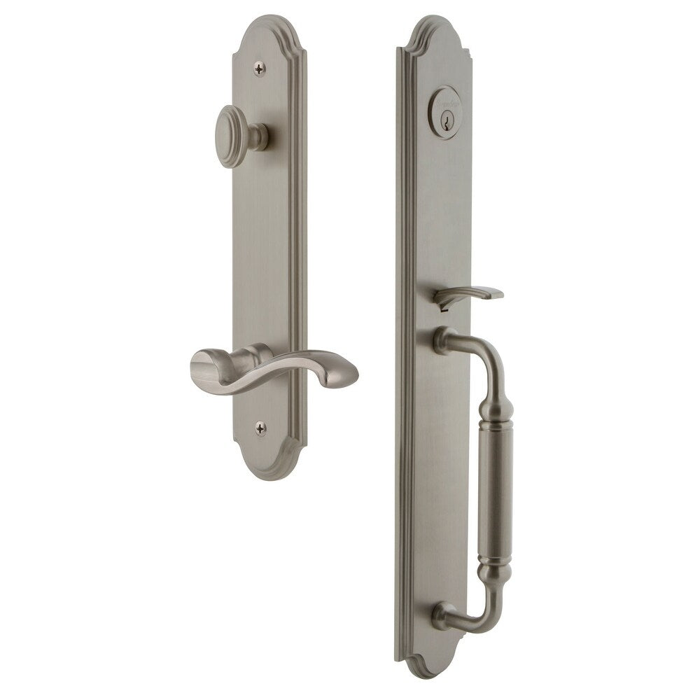 Grandeur Arccgrprt_Eset_234_Lh Arc Solid Brass Rose Left Handed Keyed Entry Sing