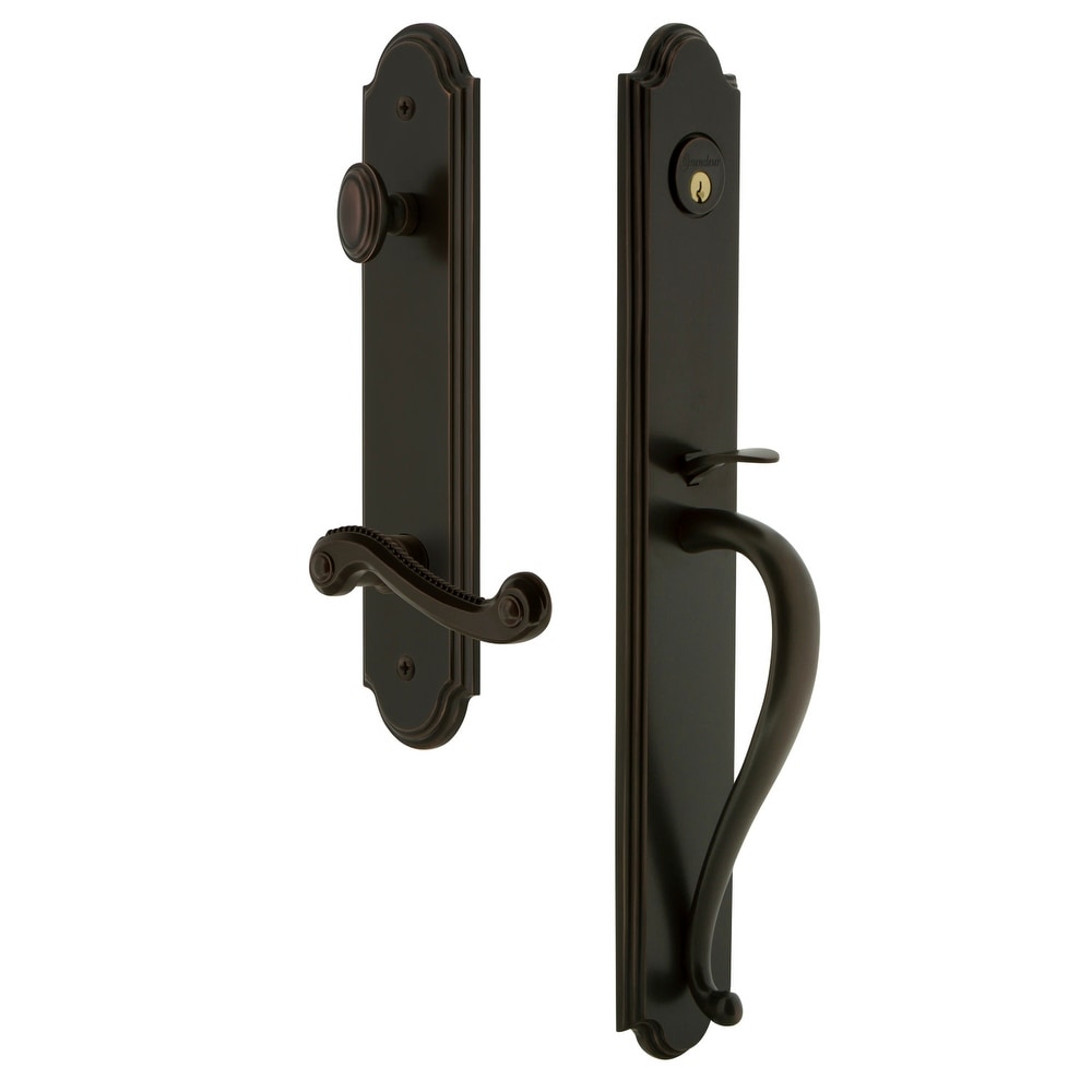 Grandeur Arcsgrnew_Eset_234_Rh Arc Solid Brass Rose Right Handed Keyed Entry Sin