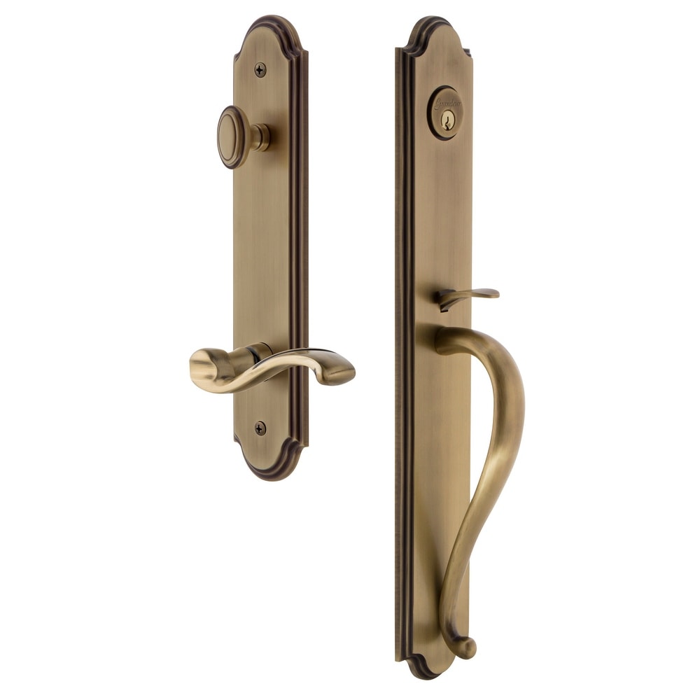 Grandeur Arcsgrprt_Eset_234_Rh Arc Solid Brass Rose Right Handed Keyed Entry Sin