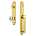 Grandeur Arcdgrfon_Esetd_Na Arc Solid Brass Rose Dummy Full Plate D Grip Handleset With Fontainebleau Crystal Knob
