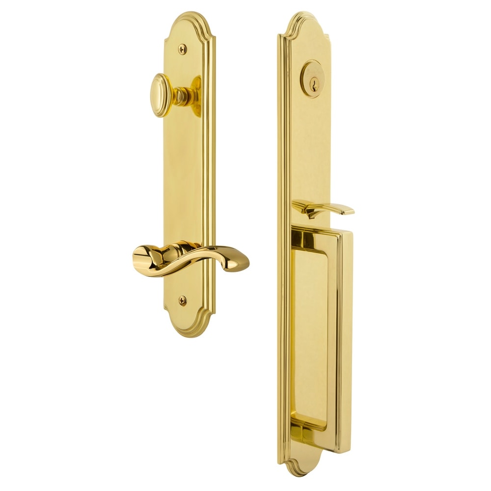 Grandeur Arcdgrprt_Eset_238_Lh Arc Solid Brass Rose Left Handed Keyed Entry Sing