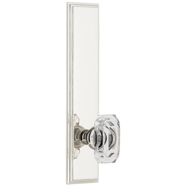 Grandeur Carbcc_Tp_Sd_Na Carre Solid Brass Tall Plate Rose Single Dummy Door Knob With Baguette Clear Crystal Knob