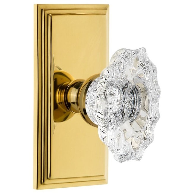 Grandeur Carbia_Sd_Na Carre Solid Brass Rose Passage Door Knob Set With Grande Victorian Knob And 2 3 4 Backset