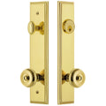 Grandeur Carbou_Tp_Eset_234 Carre Solid Brass Tall Plate Single Cylinder Keyed Entry Set With Bouton Knob And 2 3 4 Backset