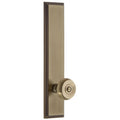 Grandeur Carbou_Tp_Prv_234_Lh Carre Solid Brass Tall Plate Rose Left Handed Privacy Door Knob Set W Bouton Knob 2.75 Backset