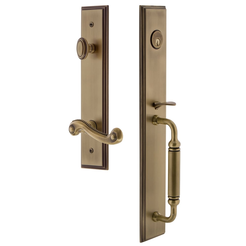 Grandeur Carcgrnew_Eset_234_Lh Carre Solid Brass Rose Left Handed Keyed Entry Si