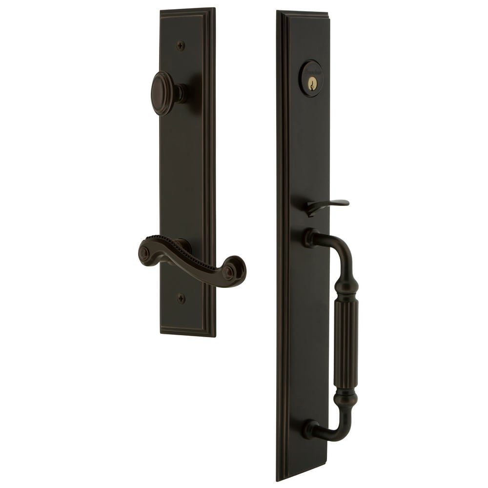 Grandeur Carfgrnew_Eset_234_Lh Carre Solid Brass Rose Left Handed Keyed Entry Si