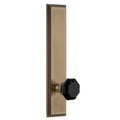 Grandeur Carlyo_Tp_Sd_Na Carre Solid Brass Rose Single Tall Plate Dummy Door Knob With Lyon Black Crystal Knob