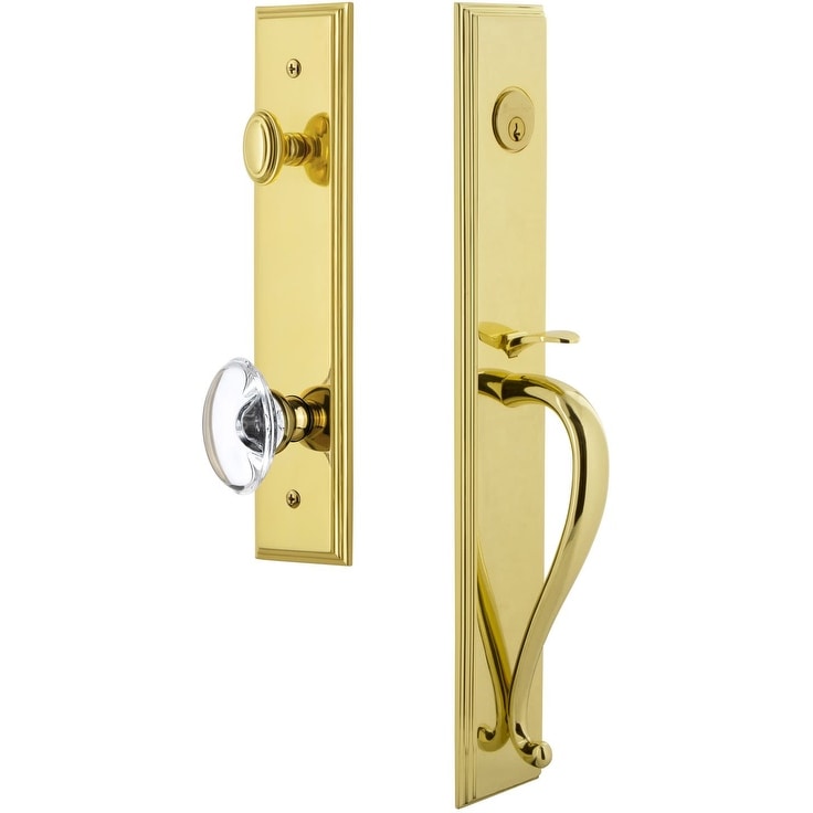 Grandeur Carsgrpro_Esetd_Na Carre Solid Brass Rose Dummy S Grip Handleset With Provence Crystal Knob