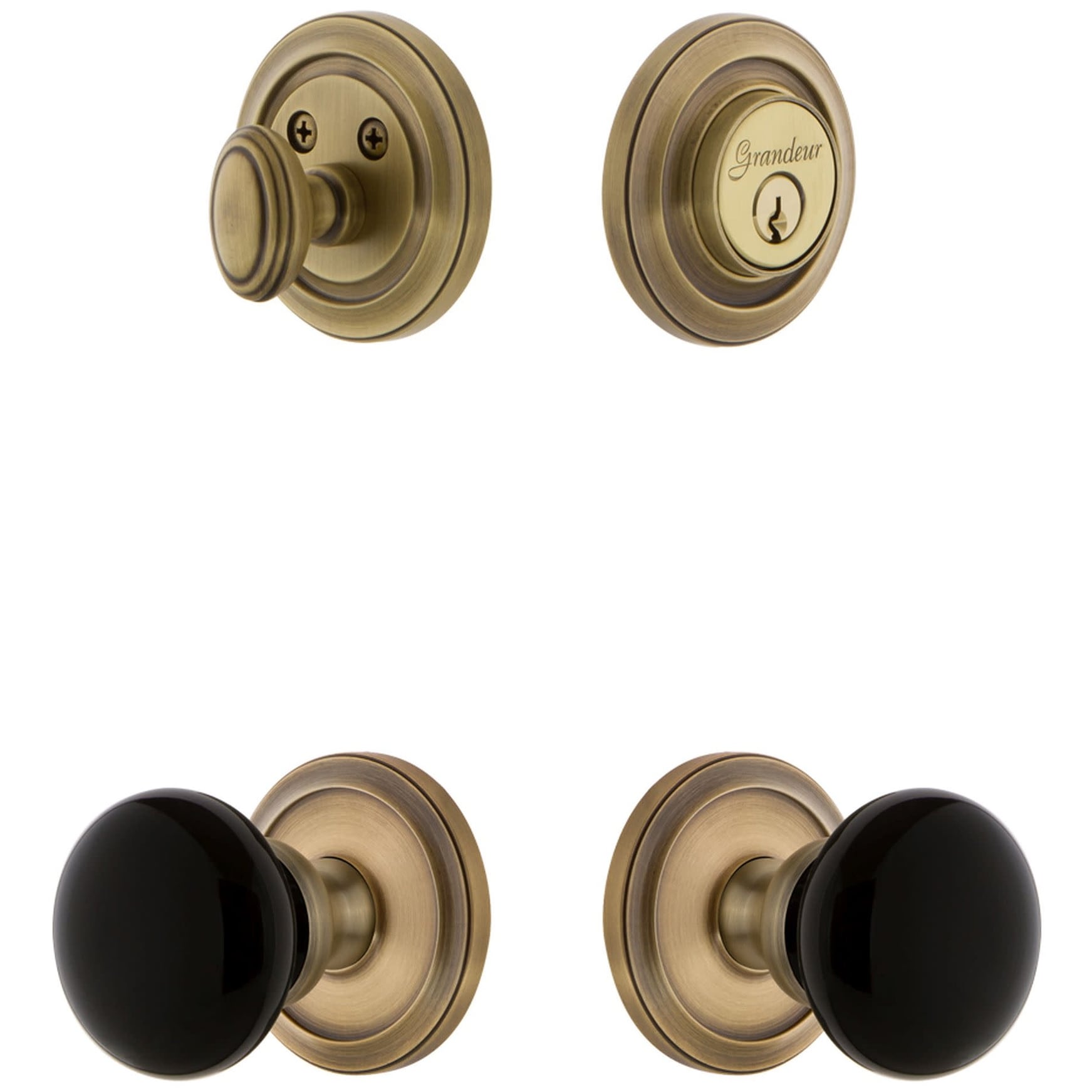 Grandeur Circov_Sp_Eset_234 Circulaire Solid Brass Rose Single Cylinder Keyed En