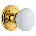 Grandeur Cirhyd_Prv_234 Circulaire Solid Brass Rose Privacy Door Knob Set With Hyde Park Knob And 2 3 4 Backset