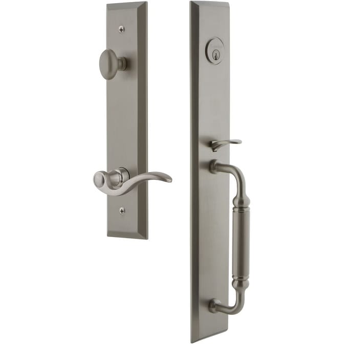 Grandeur Favcgrbel_Esetd_Na_Rh Fifth Avenue Solid Brass Rose Right Handed Dummy C Grip Handleset With Bellagio Lever