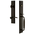 Grandeur Favfgrbel_Esetd_Na_Lh Fifth Avenue Solid Brass Rose Left Handed Dummy Full Plate F Grip Handleset With Bellagio Lever