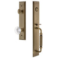 Grandeur Favfgrbor_Esetd_Na Fifth Avenue Solid Brass Rose Dummy Full Plate F Grip Handleset With Bordeaux Crystal Knob