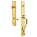 Grandeur Favsgrgeo_Esetd_Na_Lh Fifth Avenue Solid Brass Rose Left Handed Dummy Full Plate S Grip Handleset W Georgetown Lever