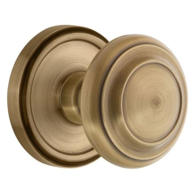 Grandeur Geocir_Dd_Na Georgetown Solid Brass Rose Dummy Door Knob Set With Circulaire Knob